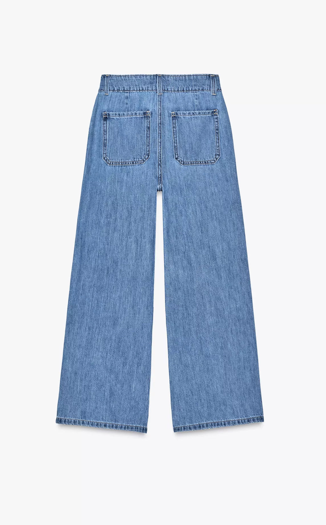 ZARA Z1975 High Rise Button Cropped Culotte Jeans