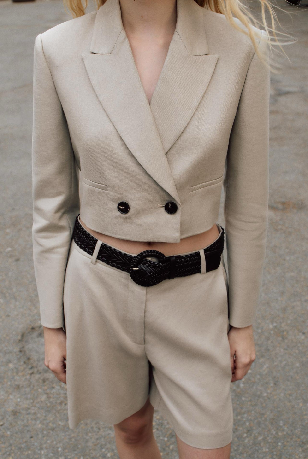 ZARA Linen Blend Cropped Blazer