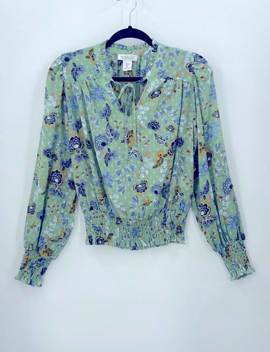 RACHAEL ZOE Floral V-Neck Peasant Blouse