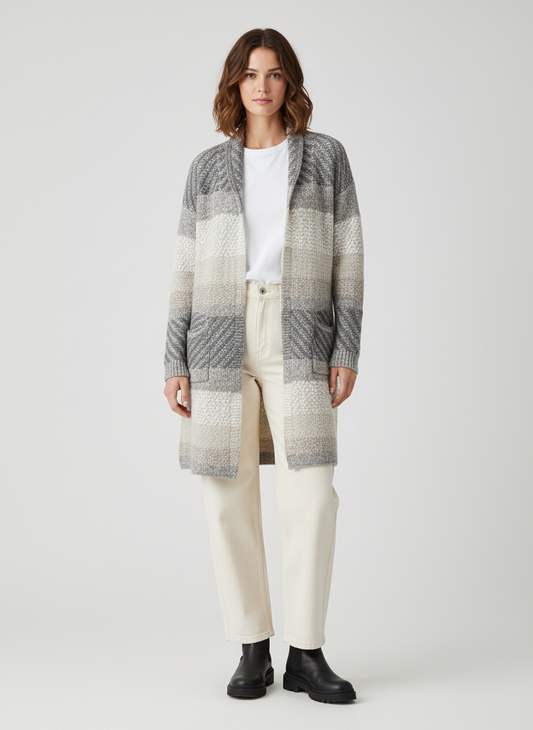 MAX STUDIO Striped Wool Blend Cardigan