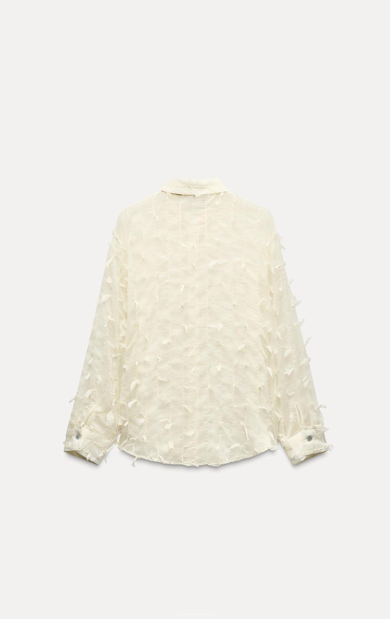ZARA Fringed Semi-Sheer Shirt