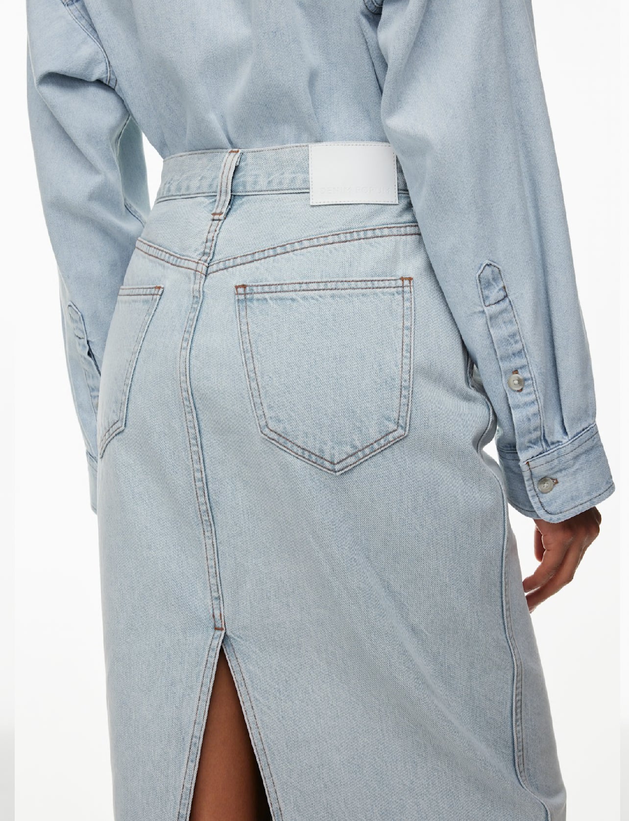 Denim Forum The '90s Pencil Maxi Denim Skirt