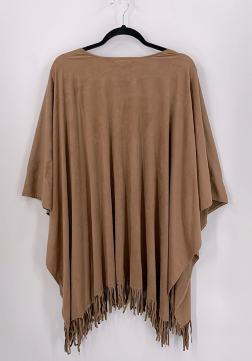 STREETWEAR SOCIETY Faux Suede Fringe Cape
