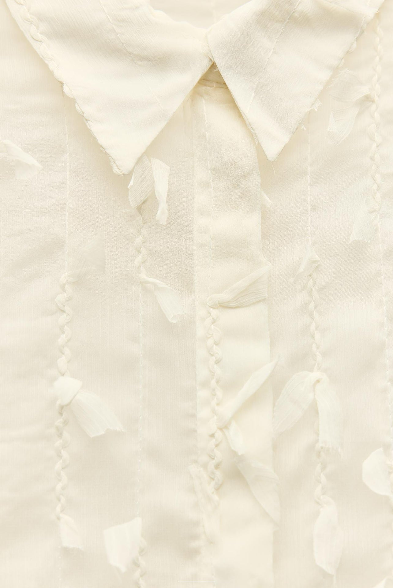 ZARA Fringed Semi-Sheer Shirt