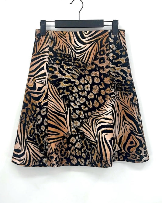 Milano Animal Print Skater Skirt
