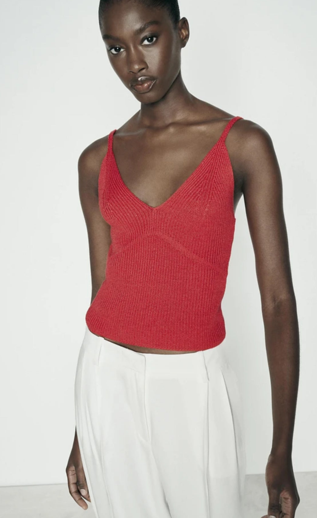 ZARA Knit V-Neck Top