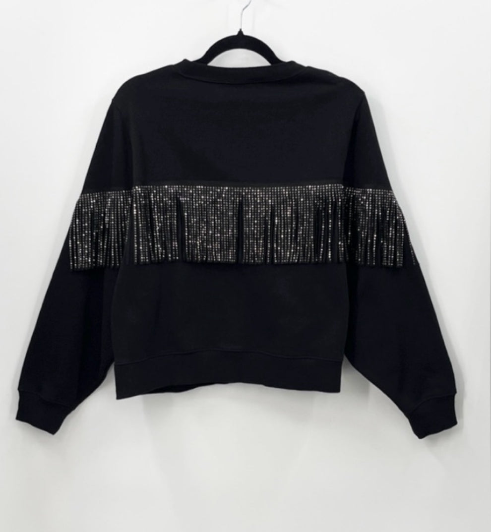 ZARA Oversized Fringe Sweatshirt