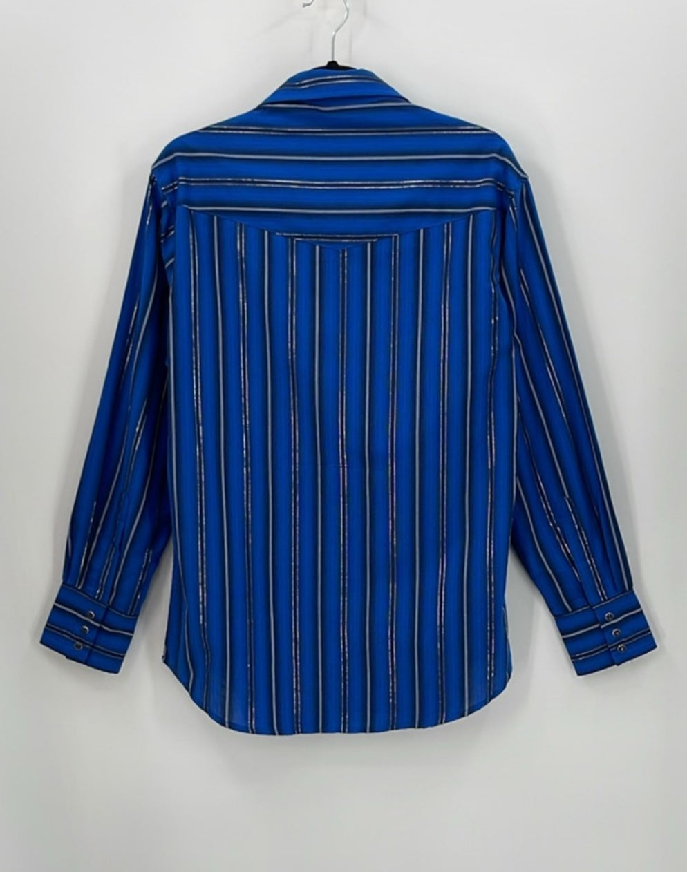 WRANGLER Pearl Snap Blue Metallic Silver
Rodeo Western Shirt