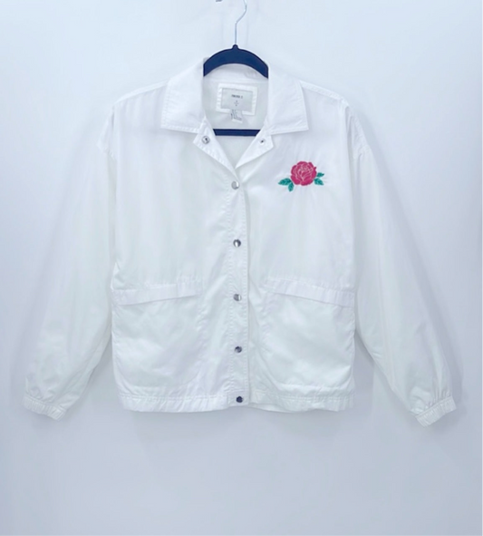 FOREVER 21 Oversized Embroidered Windbreaker