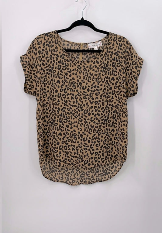 Pink Rose Animal Print Blouse