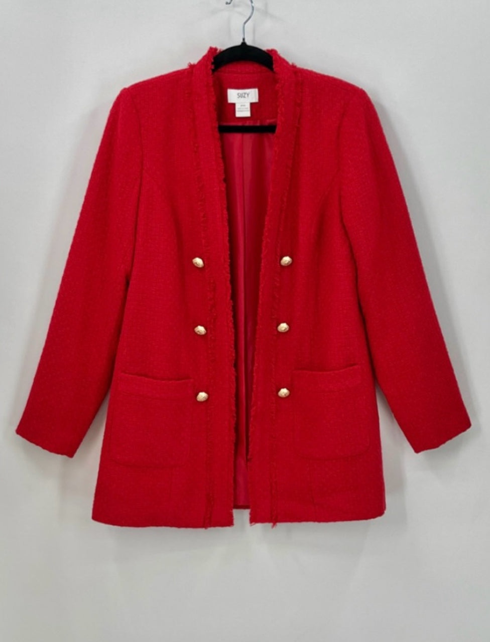 SUZY SHIER Bold Red Blazer