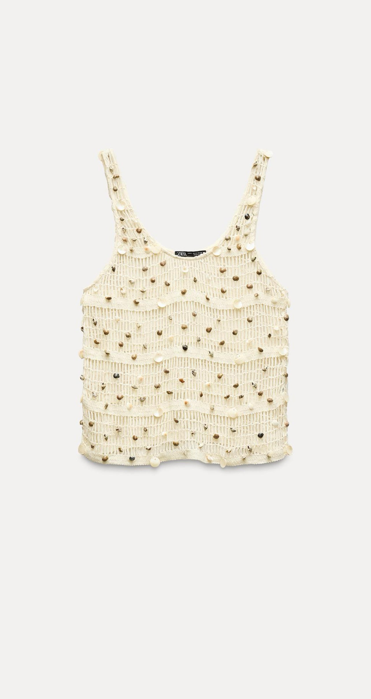 ZARA Mesh Seashell Top