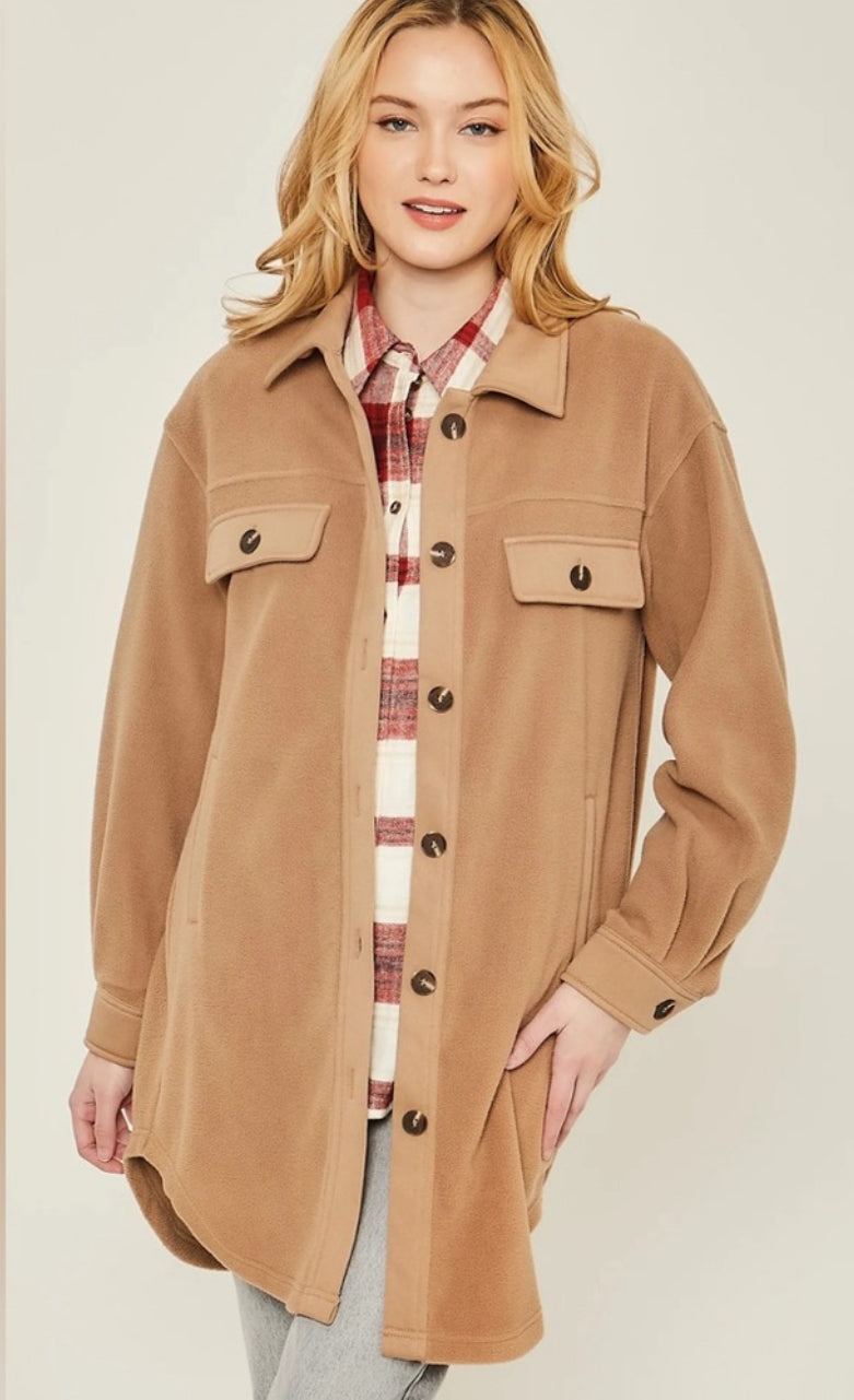 Love Tree Fleece Shacket