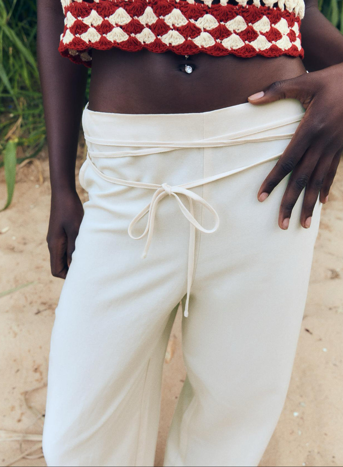 ZARA Belted Full Length Pants