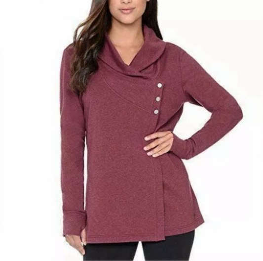 Danskin French Terry Asymmetrical Yoga
Wrap Jacket