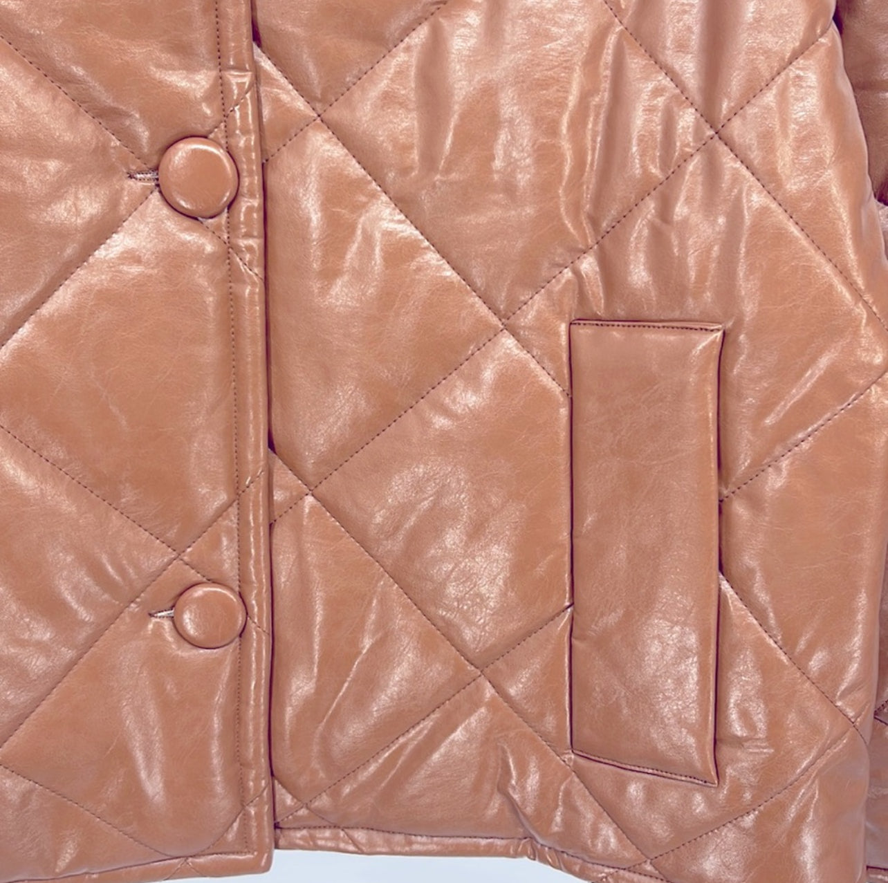 Moon River Quilted Faux Leather Jacket