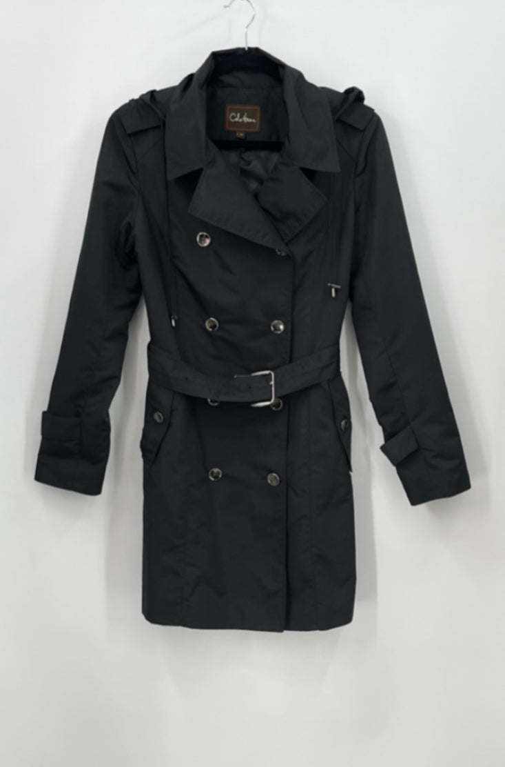 COLE HAAN Water Resistant Hooded Trench Coat
