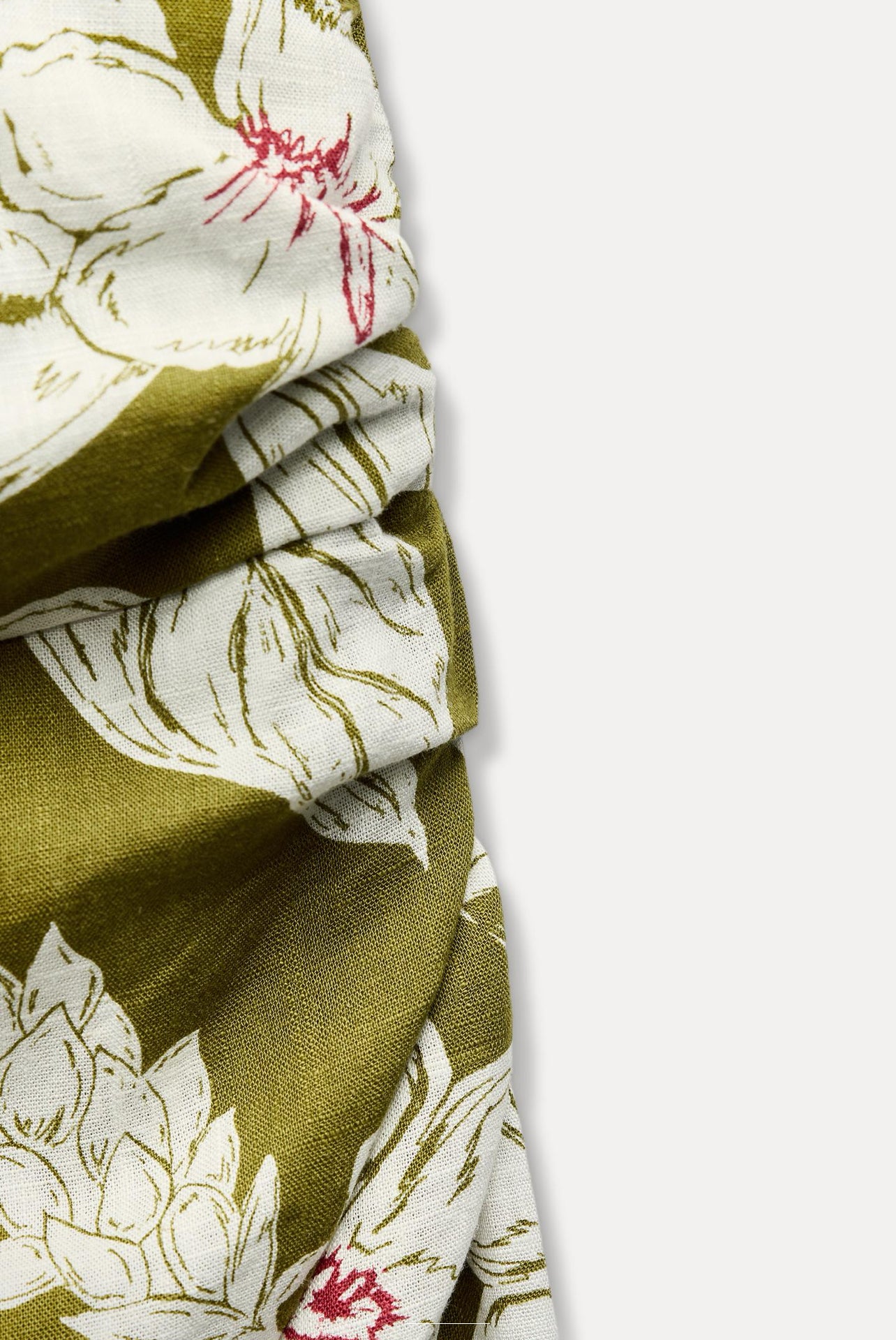 ZARA Linen Blend Floral Print Dress