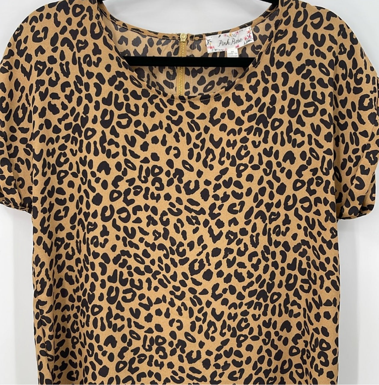 Pink Rose Animal Print Blouse