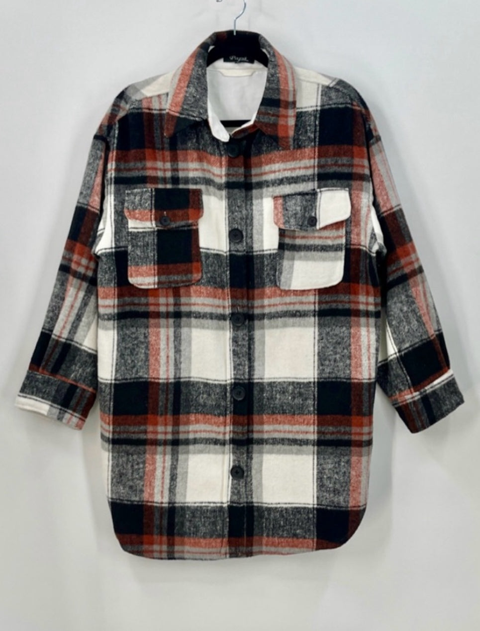 PAPA VANCOUVER Plaid Oversized Long Shacket