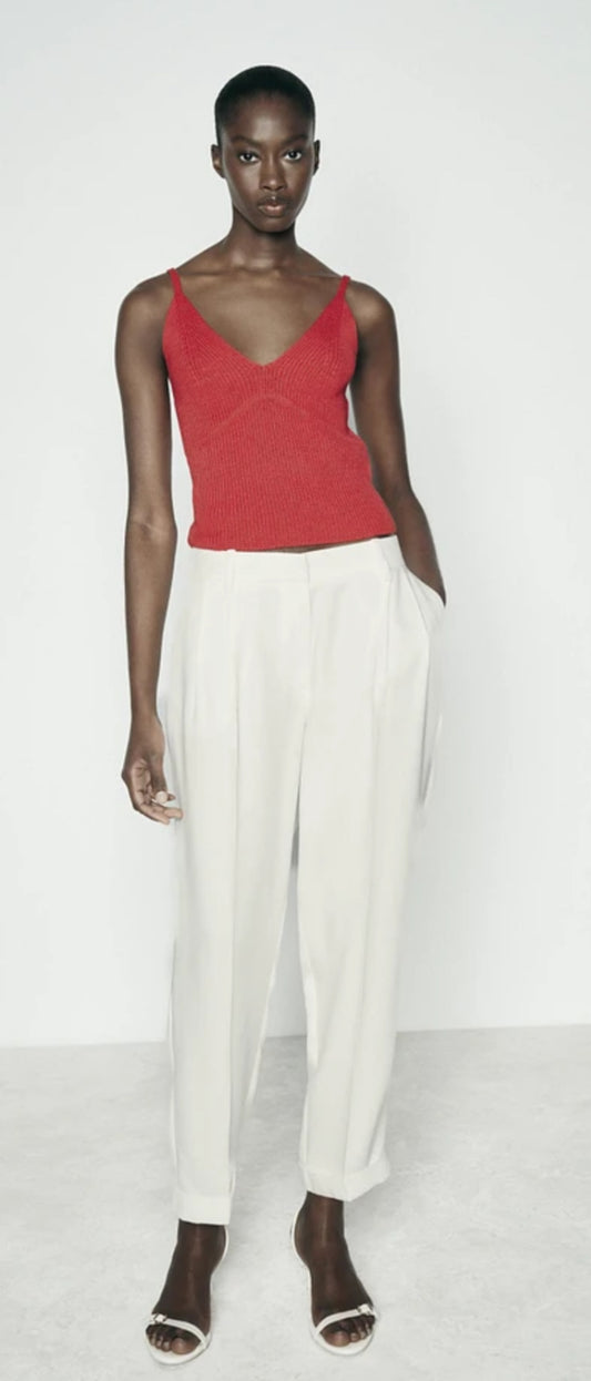 ZARA Knit V-Neck Top