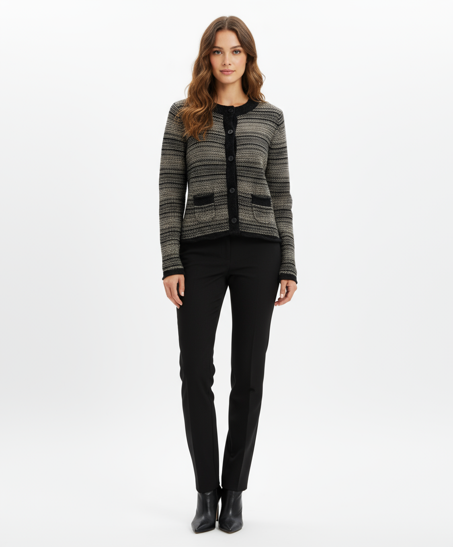 Sandwich Wool/Angora Sweater Cardigan