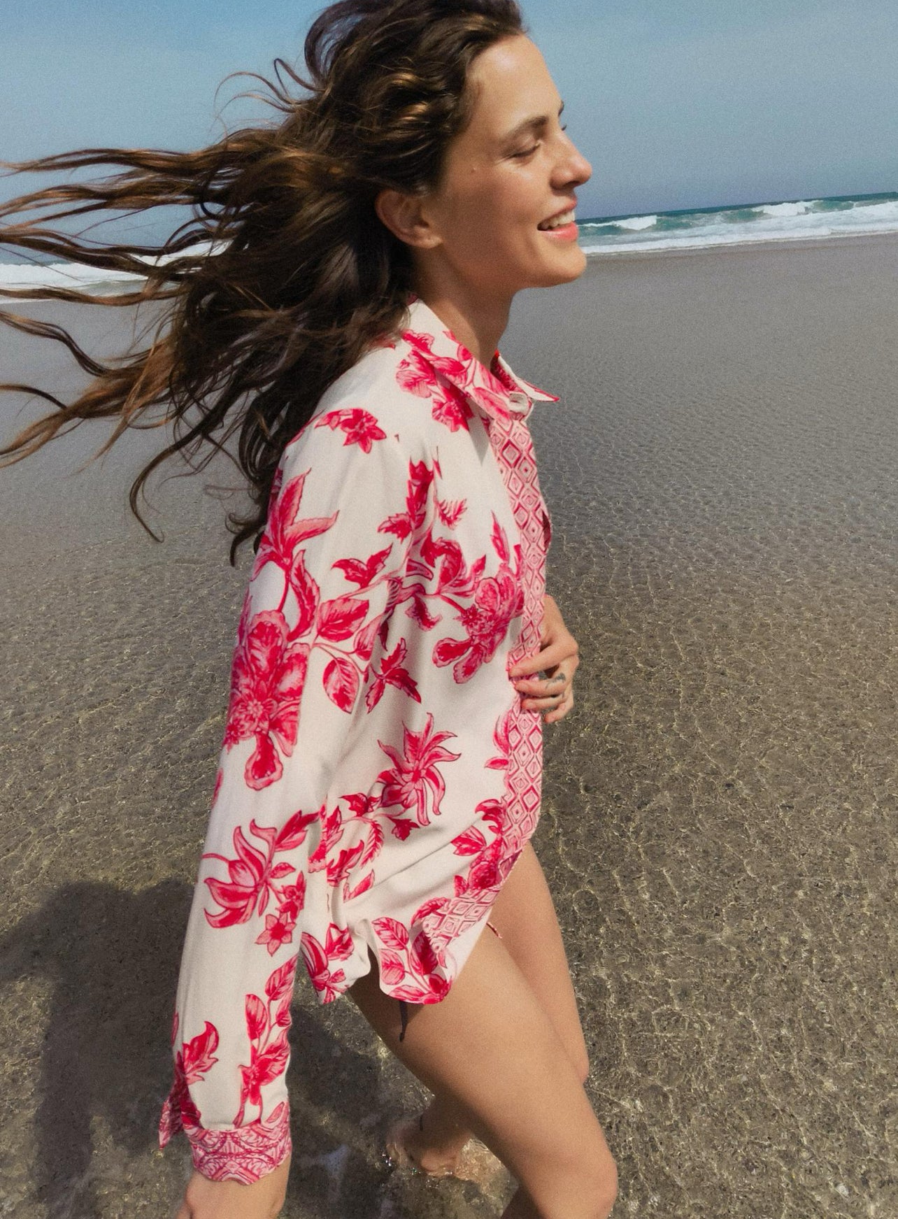 ZARA Grecian Floral Print Shirt