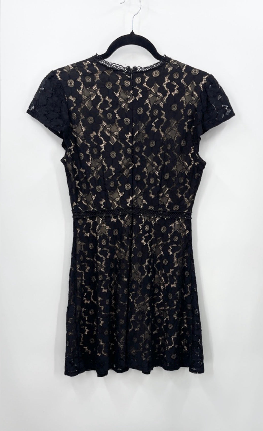 BLUE PEPPER Lace Short Sleeve Fit-and-Flare Dress