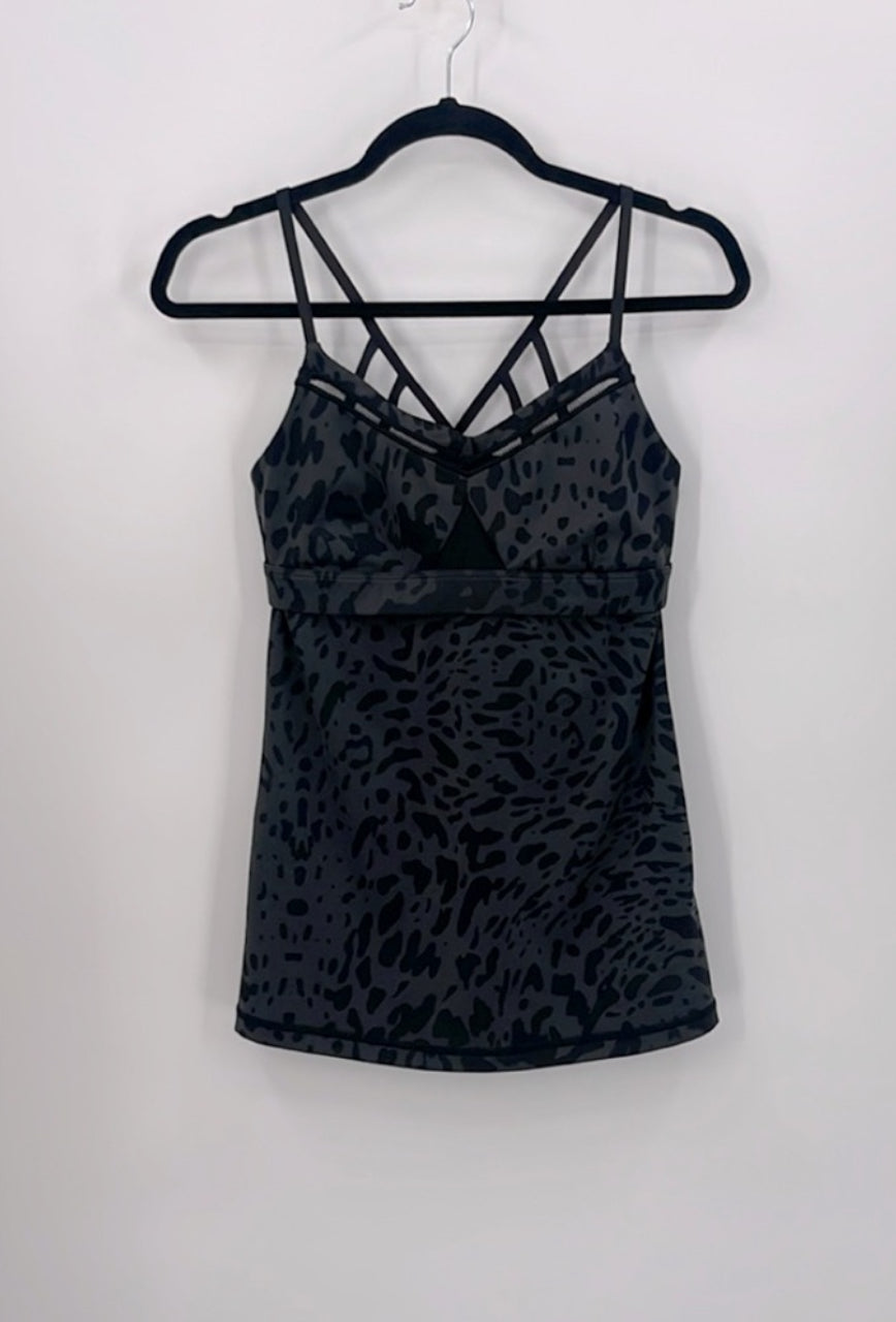 LULULEMON Just Breathe Tank/Animal Swirl Deep Coal Black