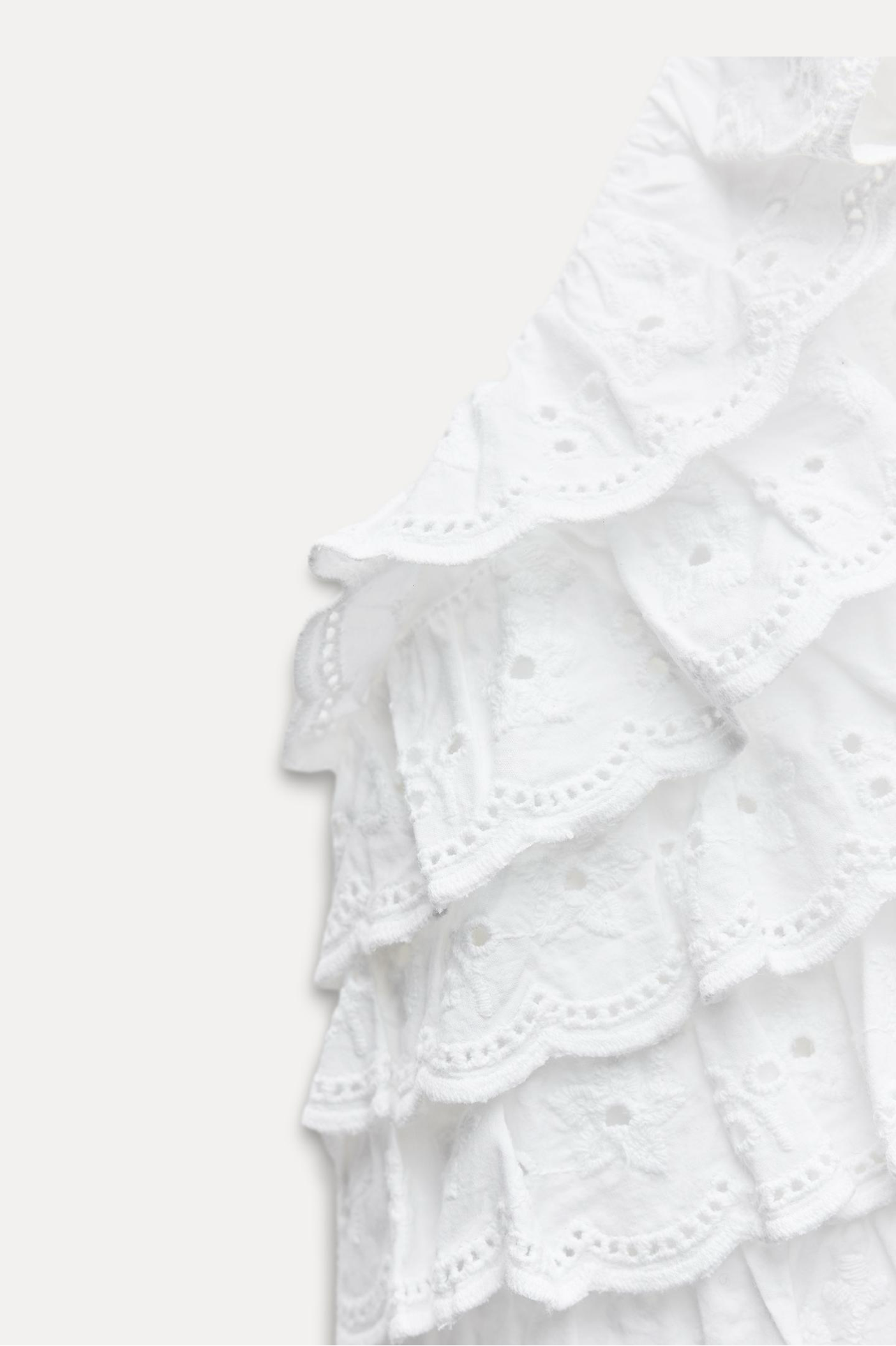 ZARA Ruffled Embroidered Halter Top