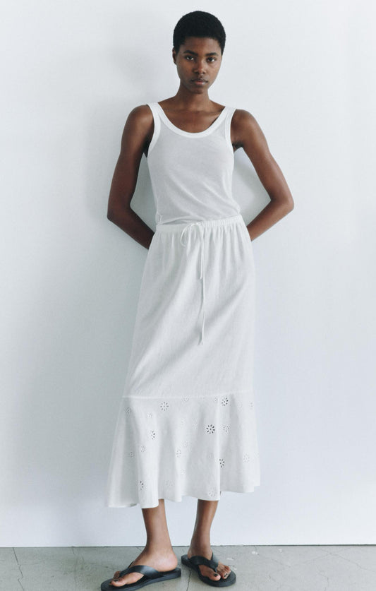 ZARA Embroidered Linen Blend Skirt ZW Collection