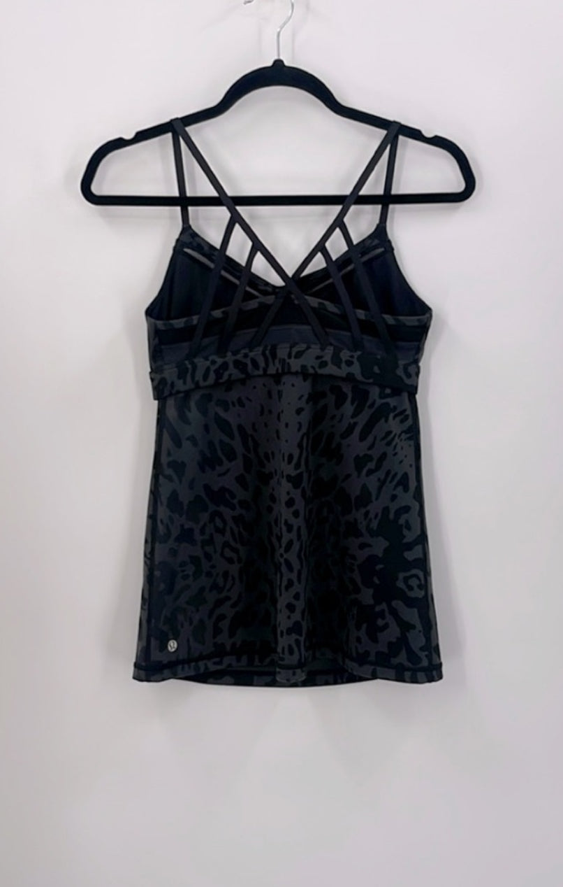 LULULEMON Just Breathe Tank/Animal Swirl Deep Coal Black