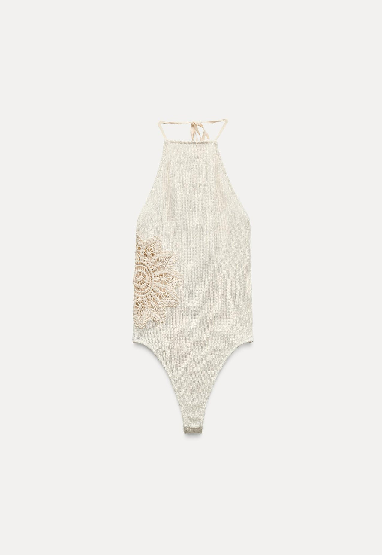 ZARA Crochet Ribbed Bodysuit