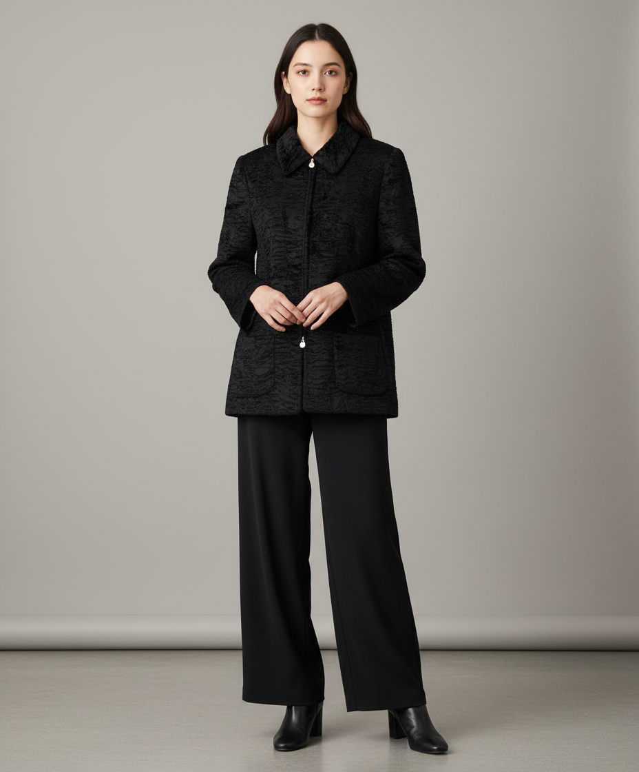 Louis Féraudヴィンテージジャケット LOUIS FERAUD Vintage Textured Faux Fur Jacket – Change Things Up