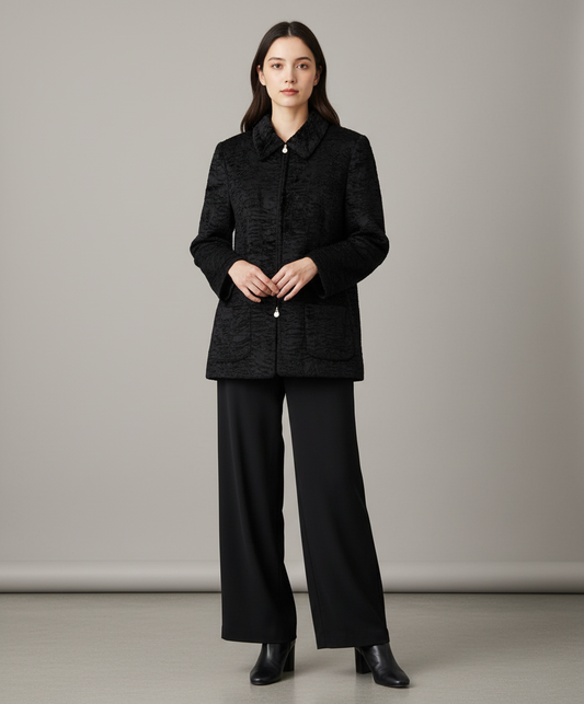 LOUIS FERAUD Vintage Textured Faux
Fur Jacket