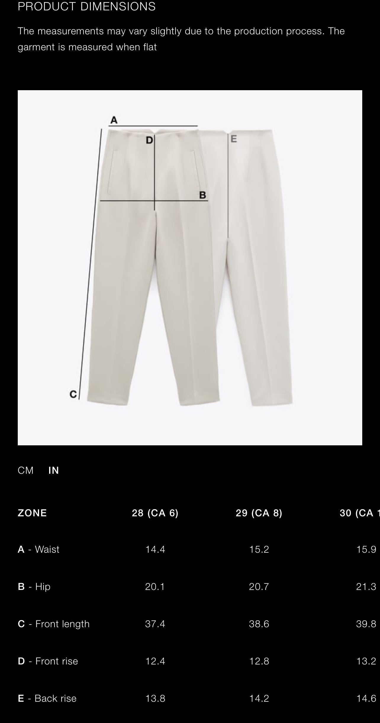 ZARA Z1975 High Rise Button Cropped Culotte Jeans