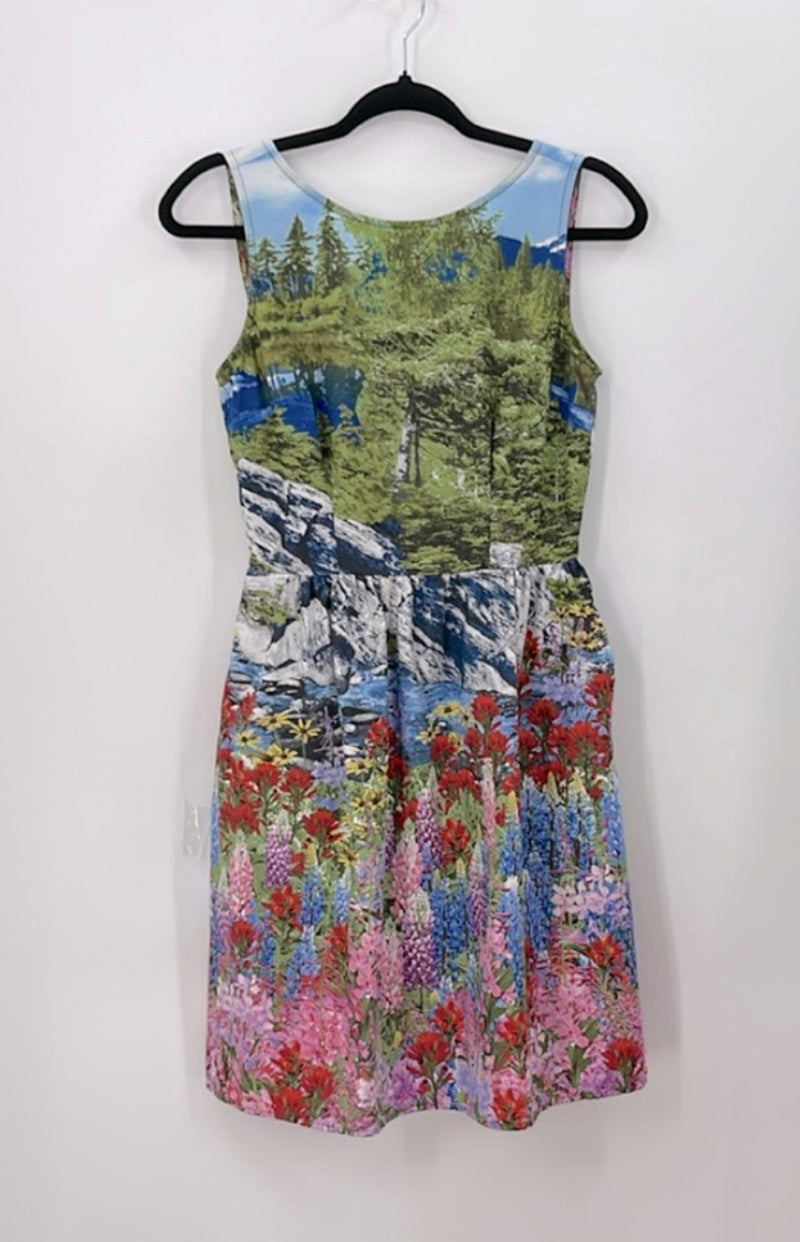 RETROLICIOUS Scenic Print Dress