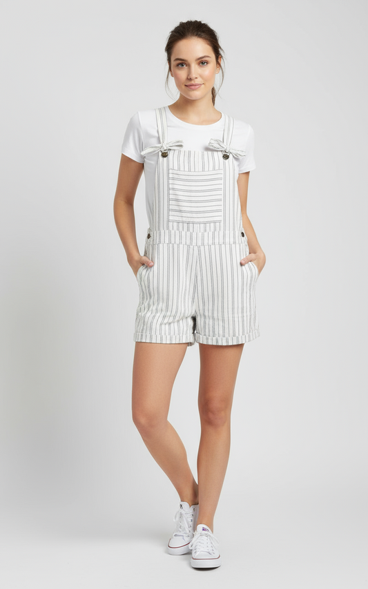 PATRONS OF PEACE Striped Shortalls