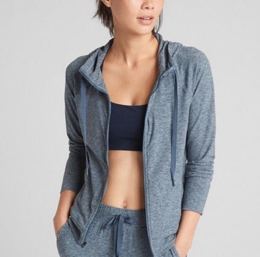 GAPFIT Brushed Tech Jersey Full-Zip Hoodie