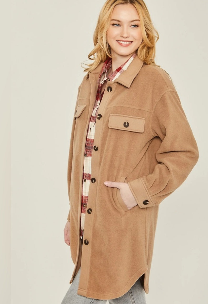 Love Tree Fleece Shacket