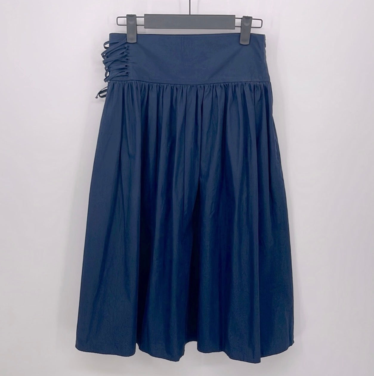 ZARA Lace Up Detail Midi Skirt