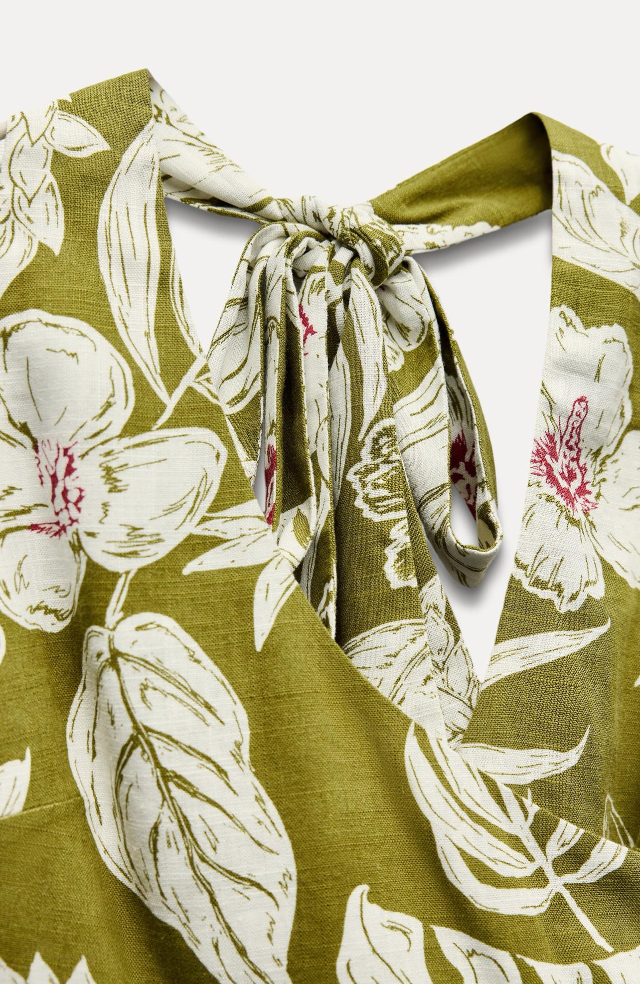 ZARA Linen Blend Floral Print Dress