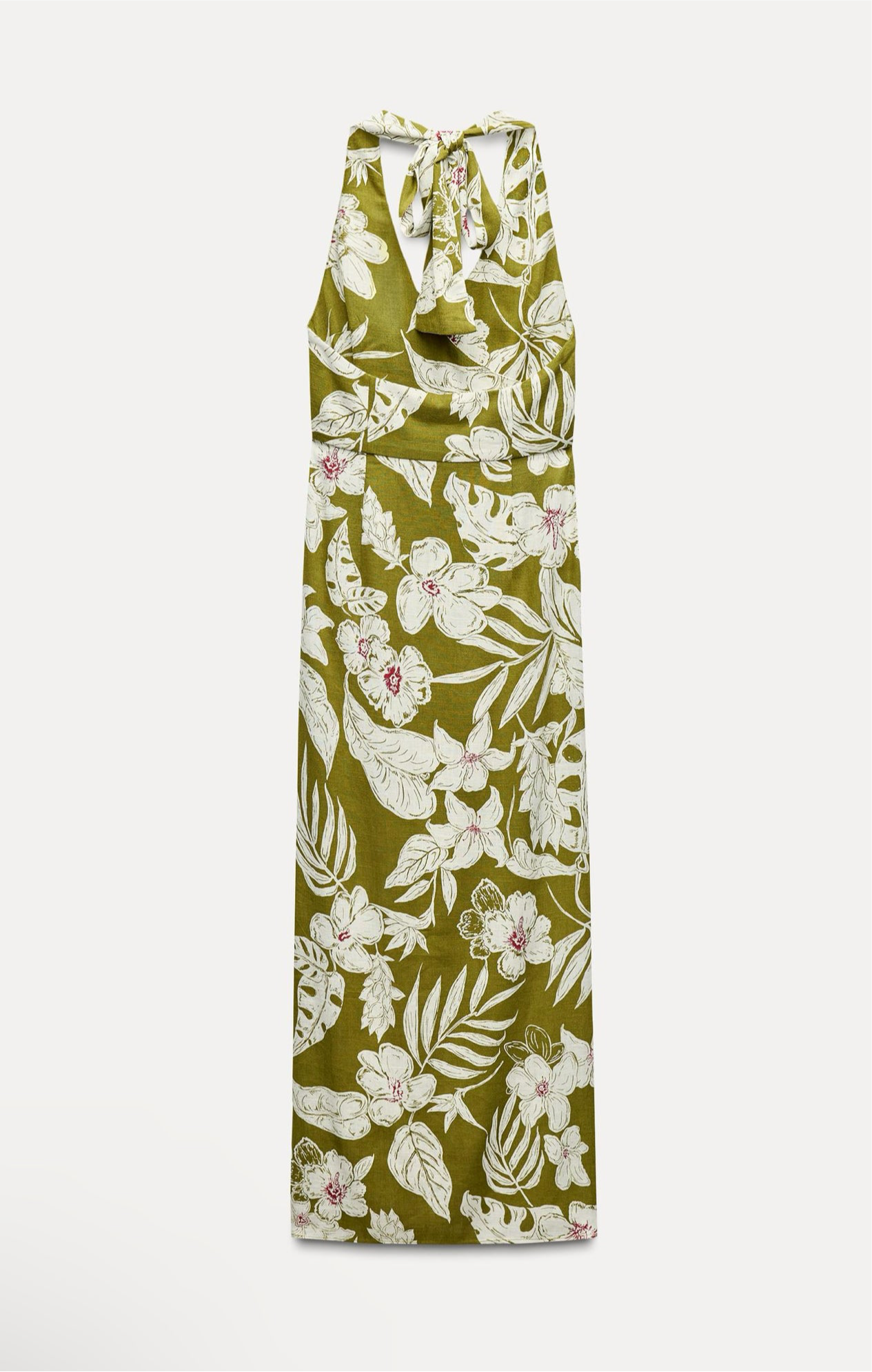 ZARA Linen Blend Floral Print Dress