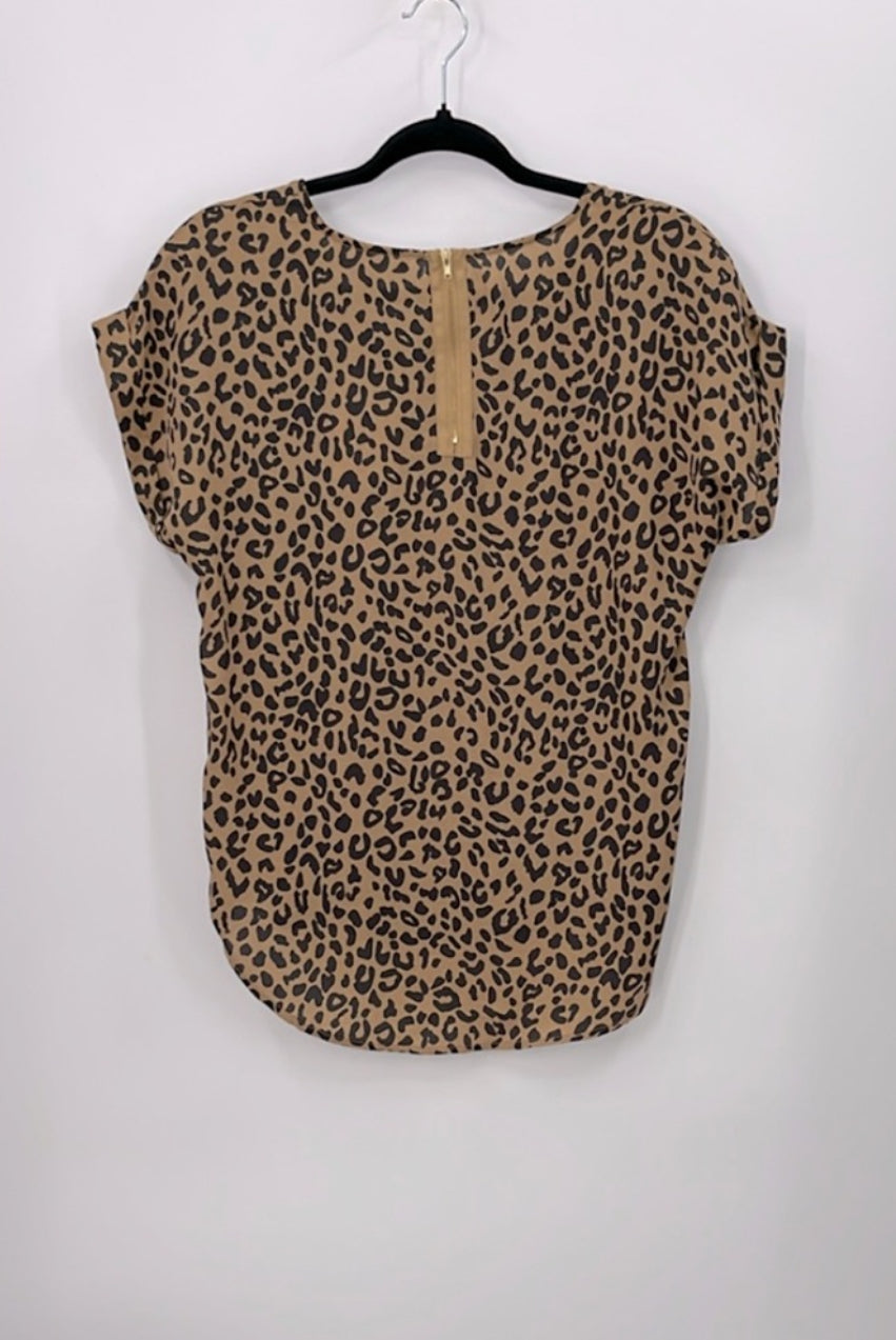 Pink Rose Animal Print Blouse