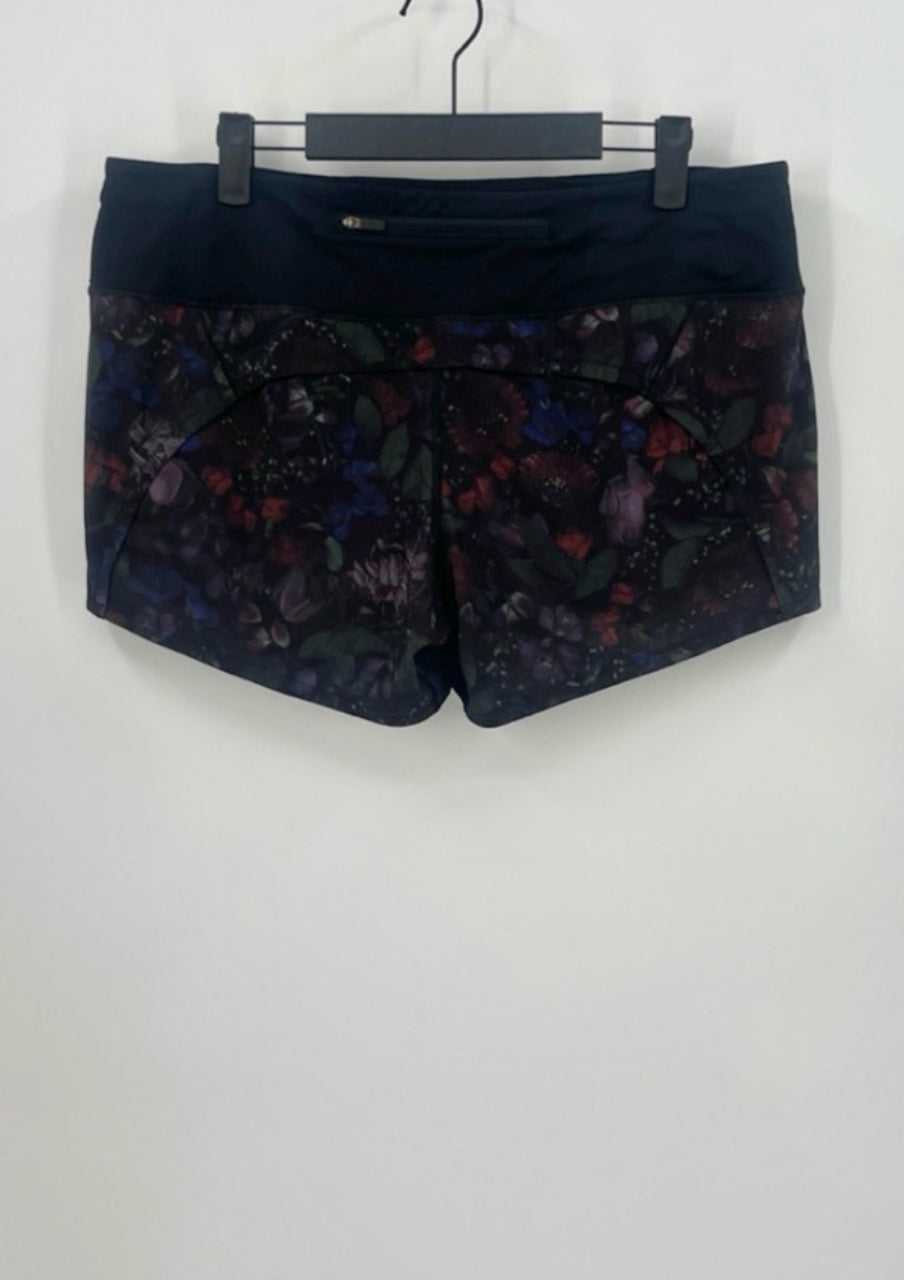 LULULEMON Speed Up Short (Long 4") Frozen Flourish Multi / Black