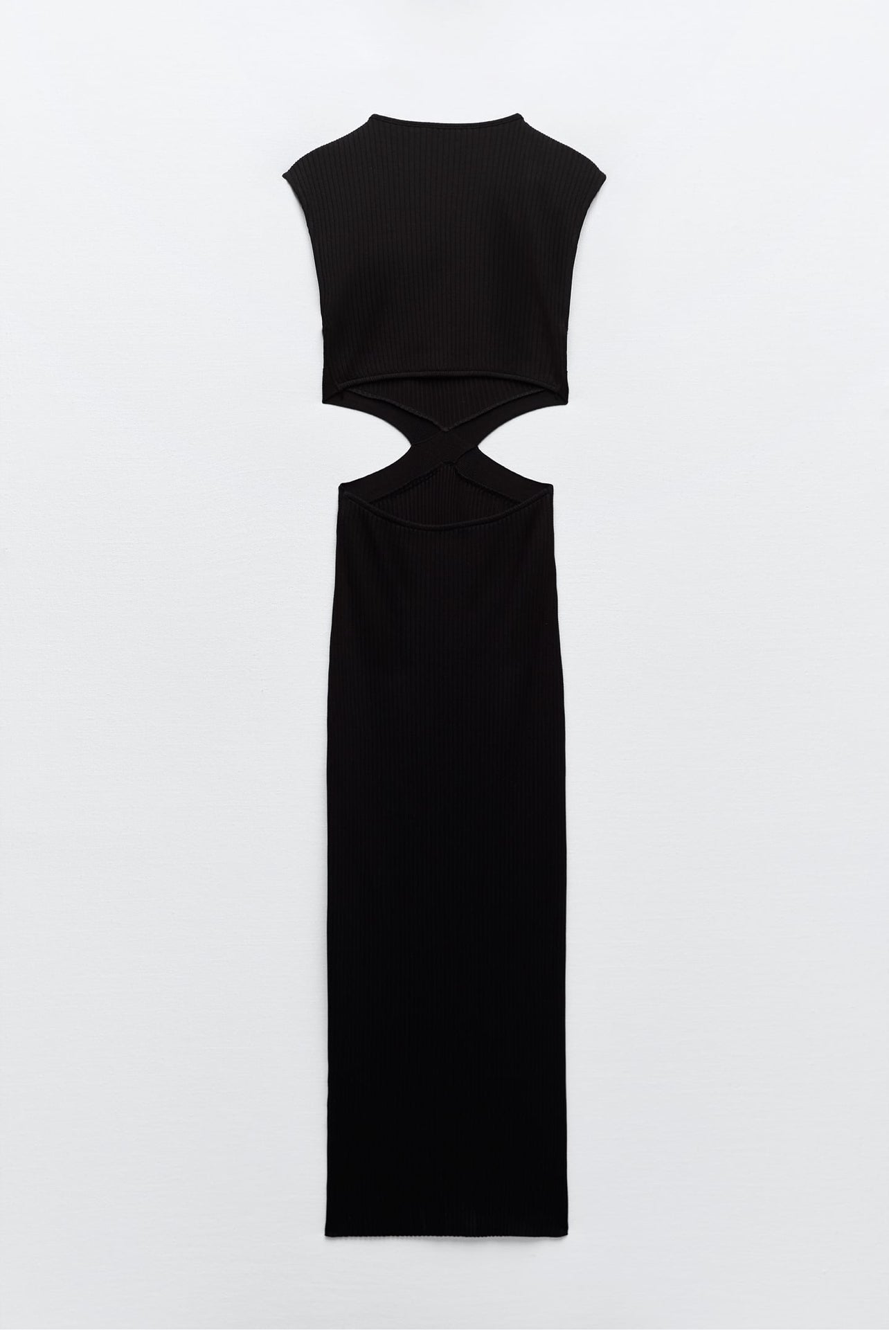 ZARA Cut Out Fitted Rib Dress