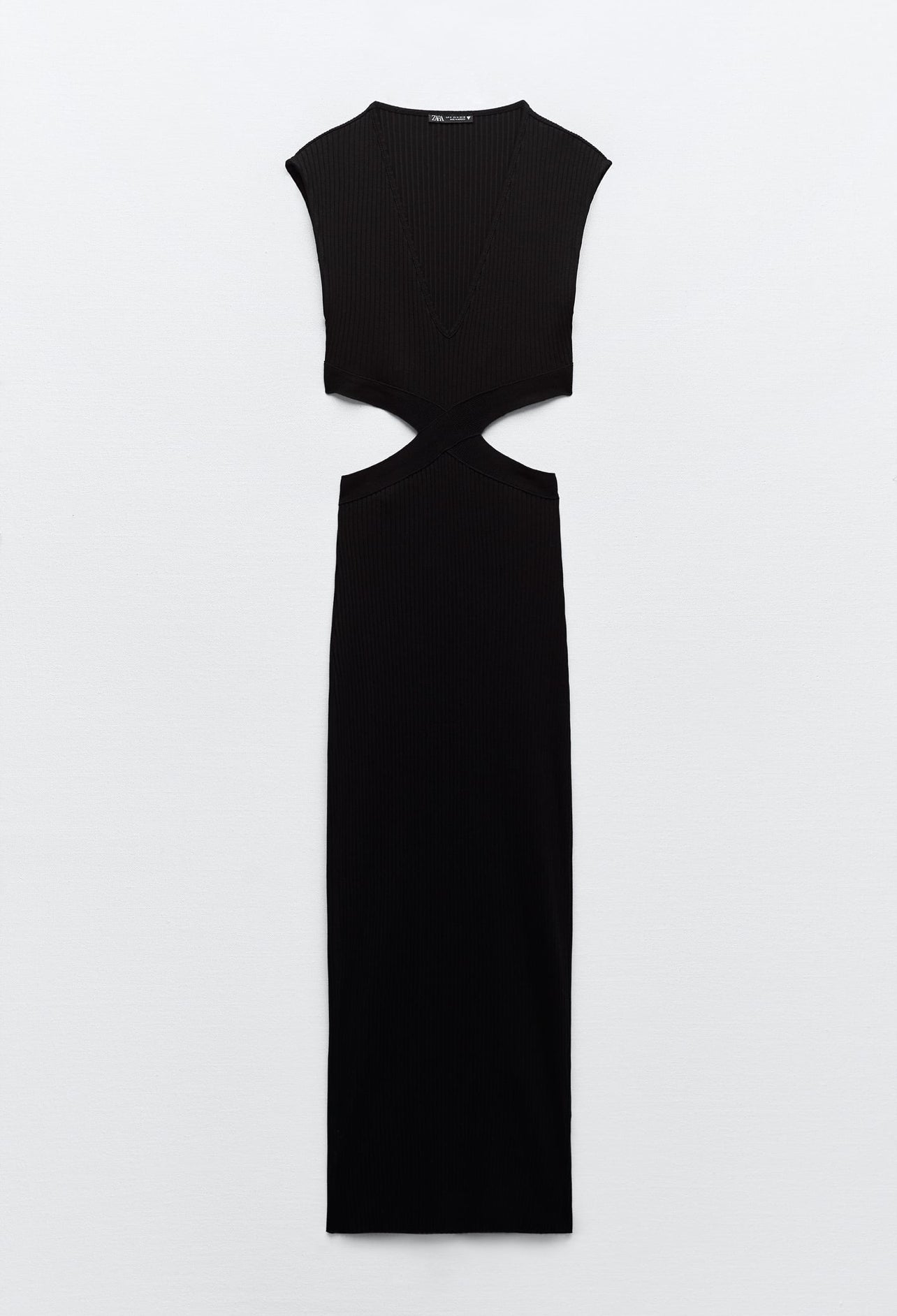 ZARA Cut Out Fitted Rib Dress