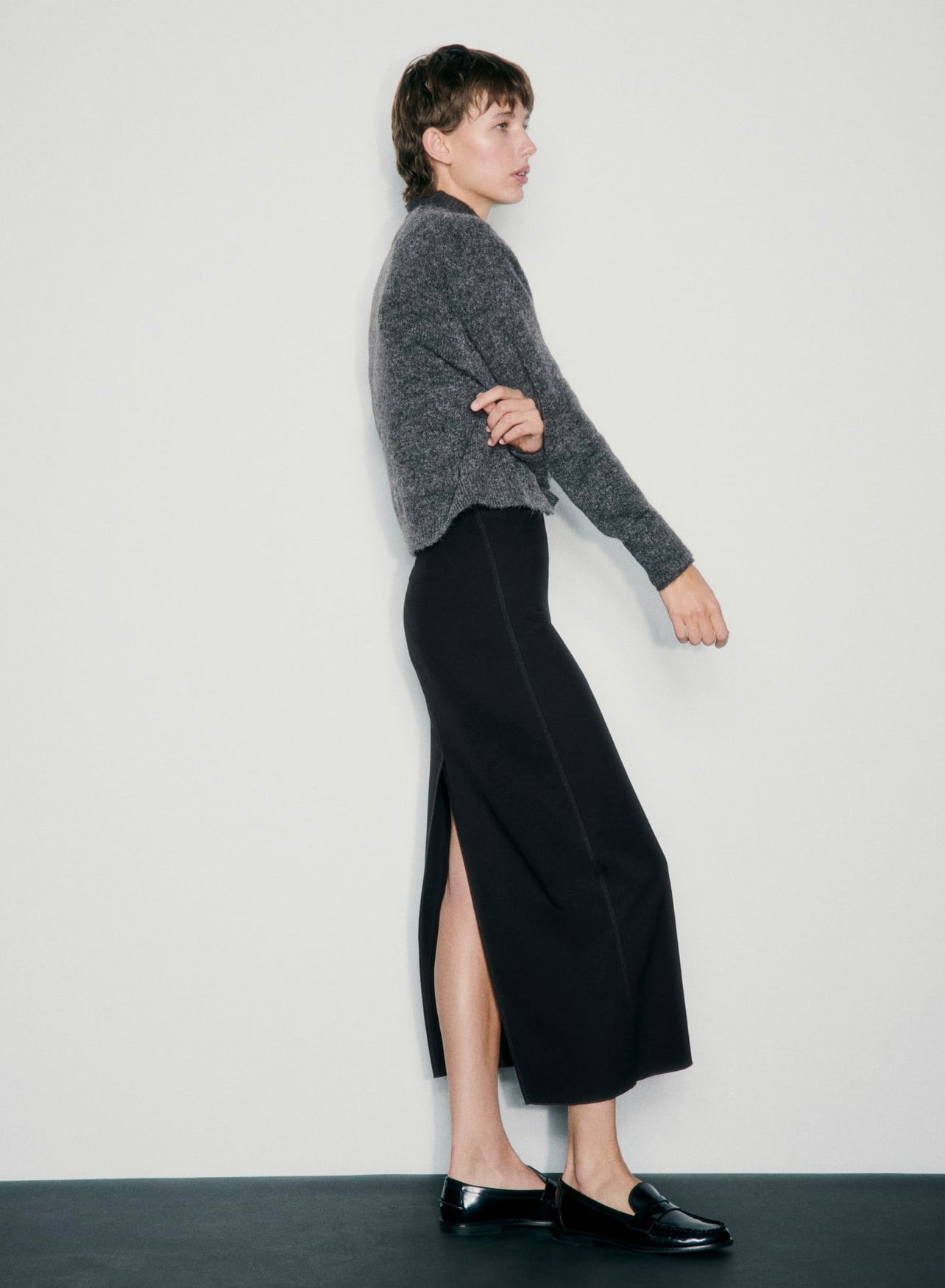 ZARA SEMI-SHEER DETAIL KNIT SWEATER