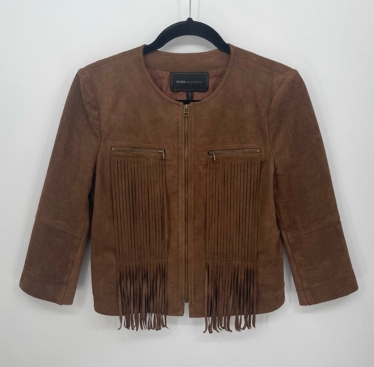 BCBGMaxAzria Reiss Suede Fringe Jacket