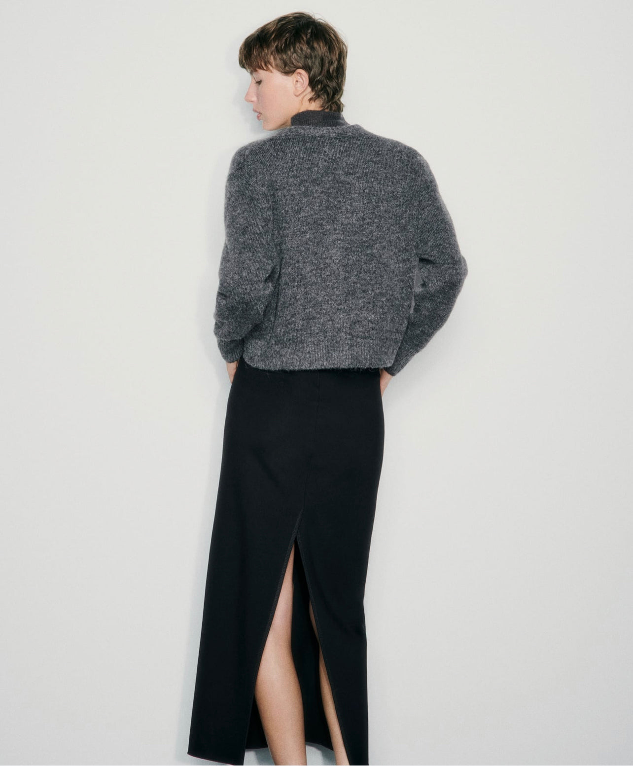 ZARA SEMI-SHEER DETAIL KNIT SWEATER